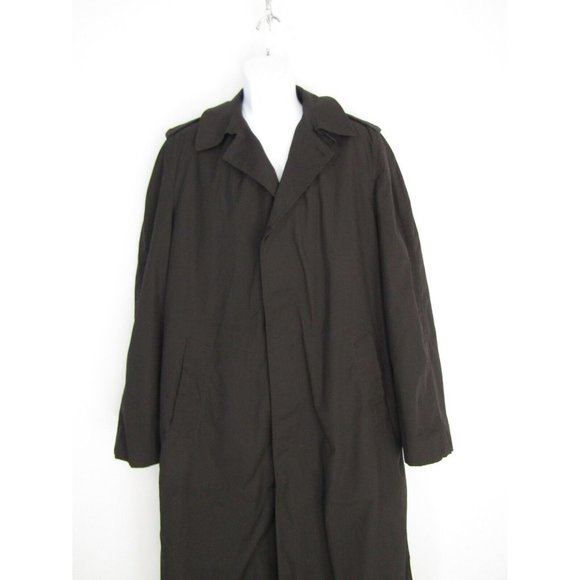 US Navy All Weather Black Trench Rain Coat With Liner Men's Size 38 XLong - Picture 9 of 9